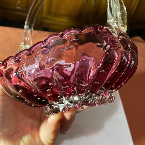 MURANO ART GLASS BASKET-1950’s - Picture 9 of 17